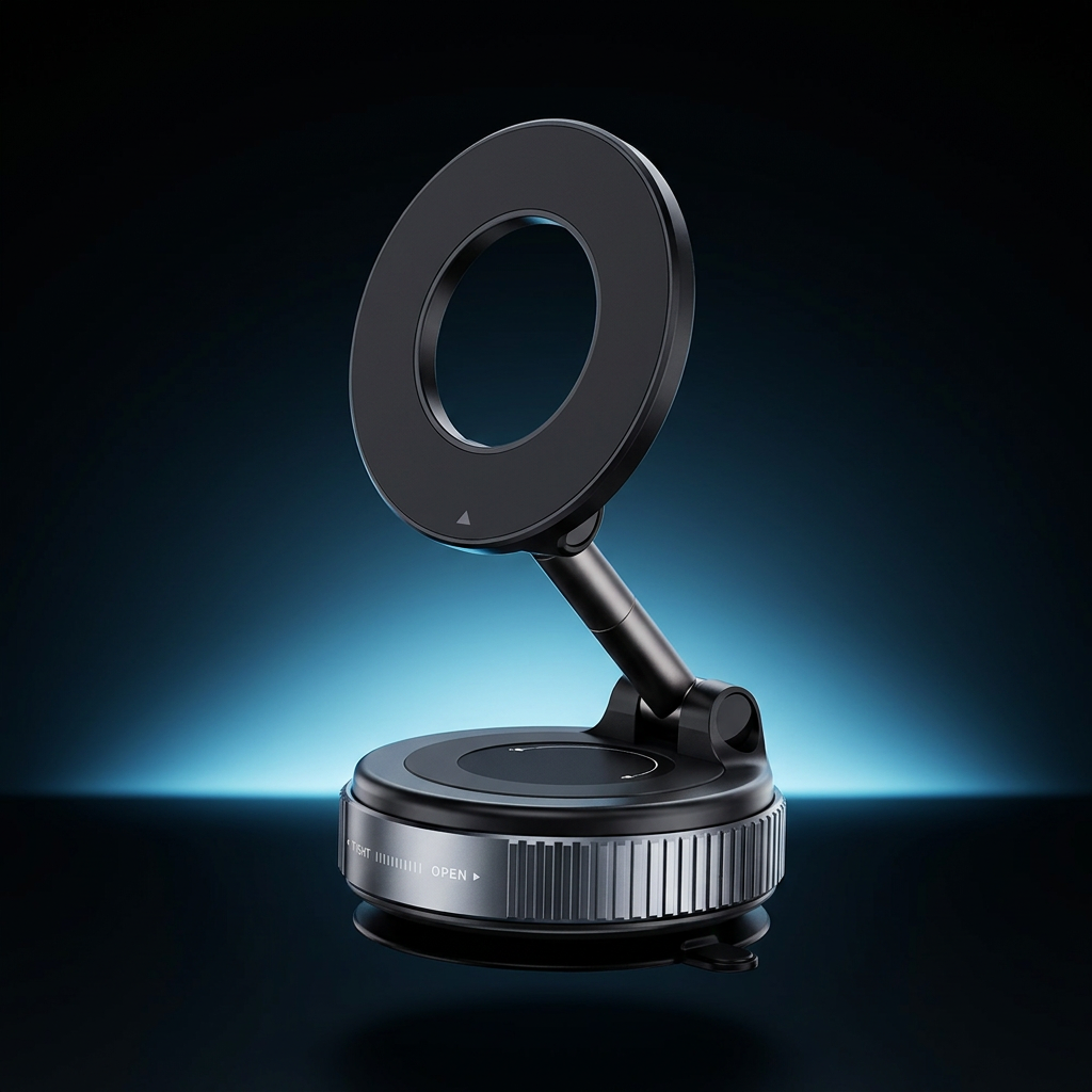 MagSeal magnetic phone mount in black, premium studio hero shot
